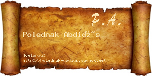 Polednak Abdiás névjegykártya